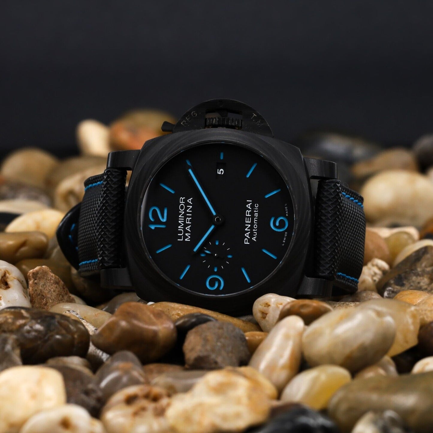 Panerai Luminor Marina 44mm Men's Carbon Black Watch - PAM01661