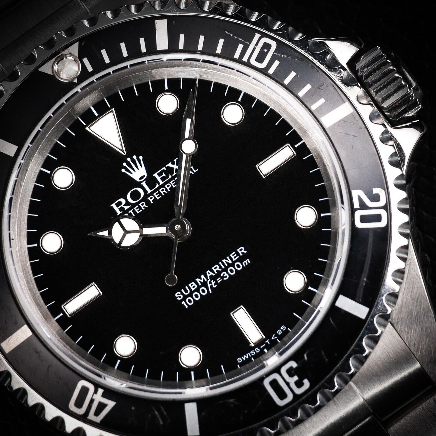 Rolex Submariner Silver Oyster Bracelet with Black Bezel-14060