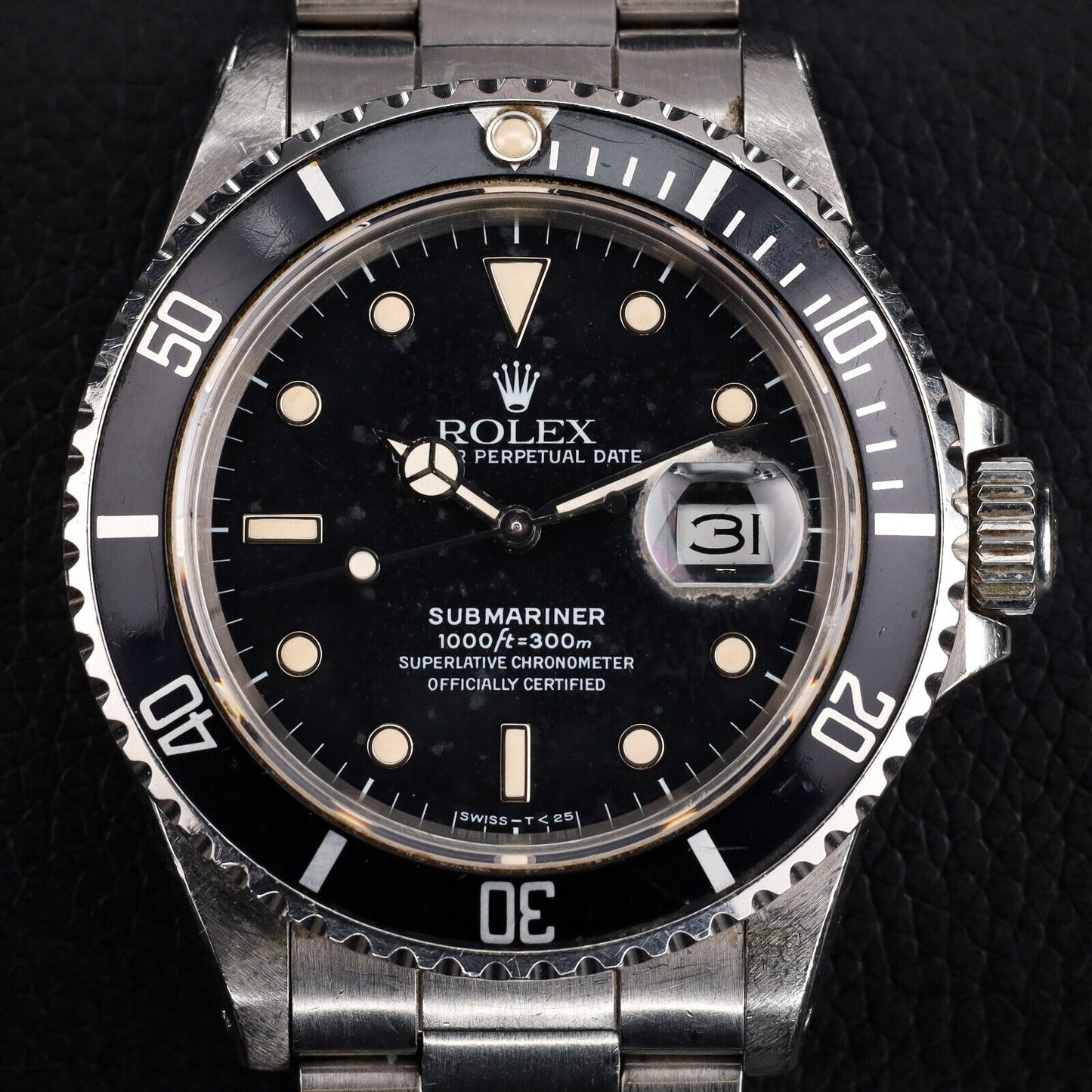 Rolex Submariner Silver Oyster Bracelet with Black Bezel -16800