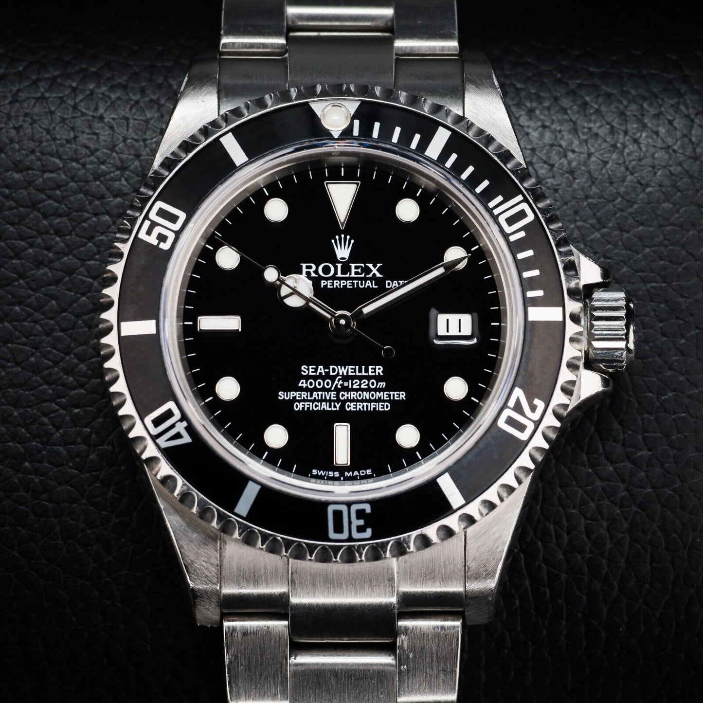 Rolex Sea-Dweller Silver Oyster Bracelet with Black Bezel-16600