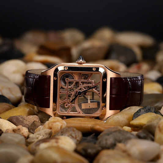 Cartier Santos 41mm Skeleton Micro Rotor Rose Gold -WHA0030