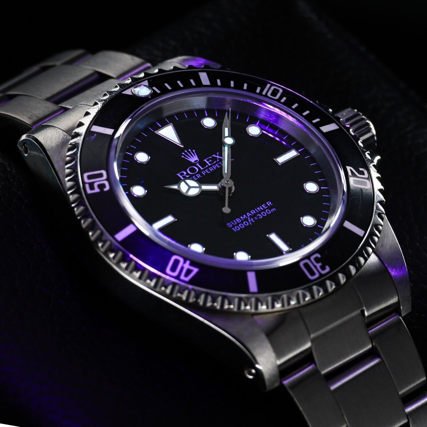 Rolex Submariner Silver Oyster Bracelet with Black Bezel-14060