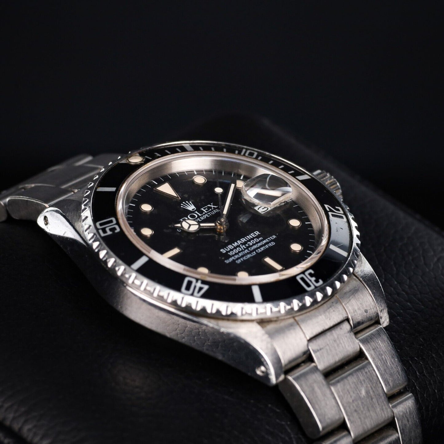 Rolex Submariner Silver Oyster Bracelet with Black Bezel-16800