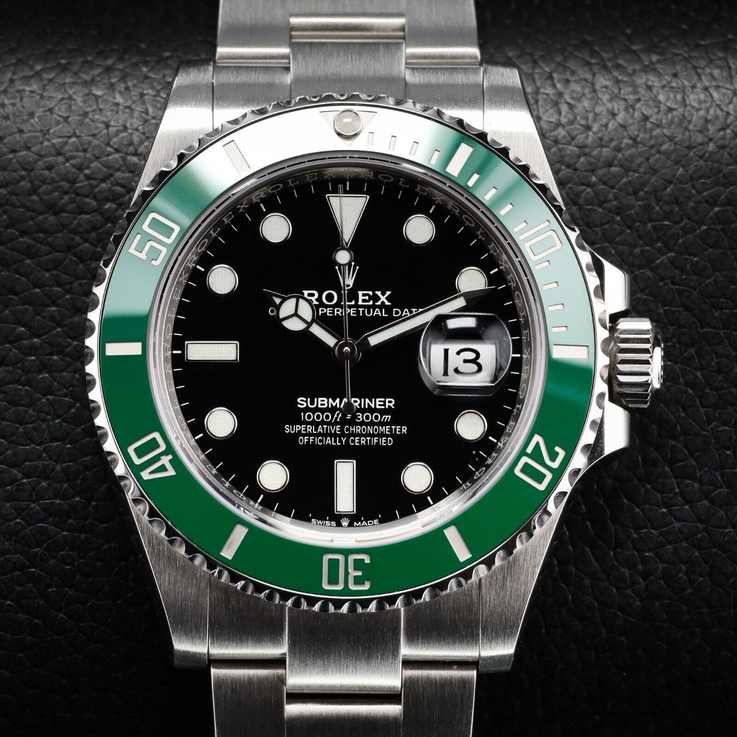 Rolex Submariner Silver Oyster Bracelet with Green Bezel "Starbucks"- 126610LV