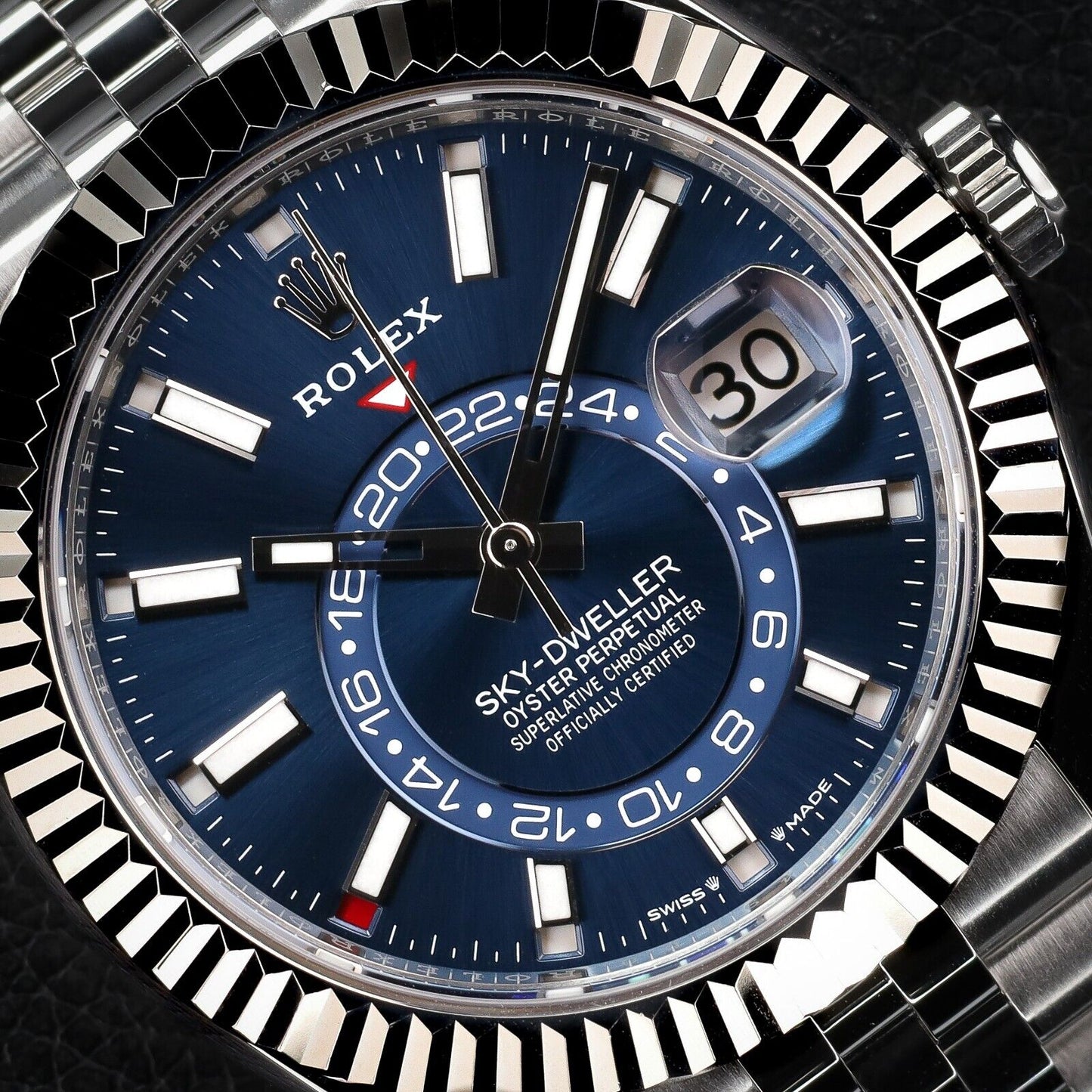 Rolex Sky-Dweller Silver Jubilee Bracelet with Blue Dial-336934