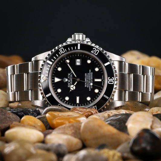 Rolex Sea-Dweller Silver Oyster Bracelet with Black Bezel-16600