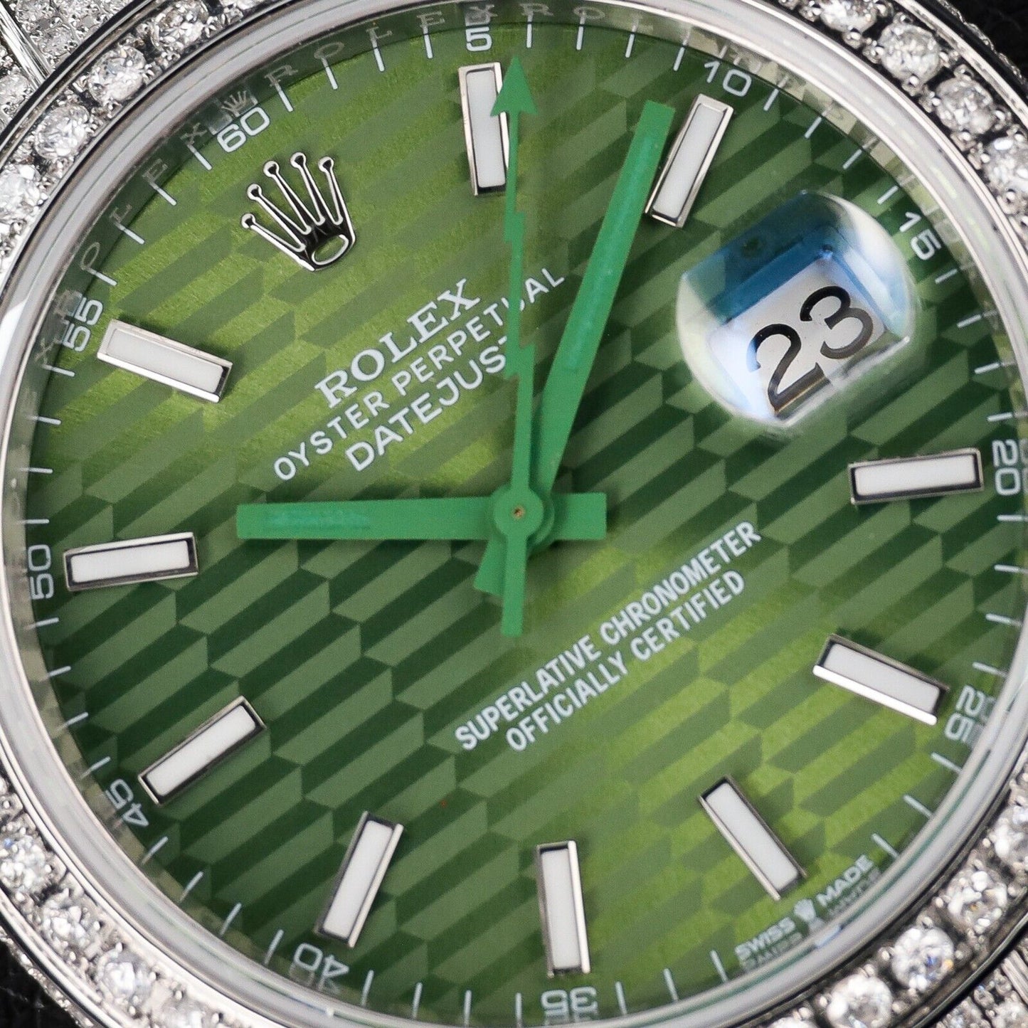 Rolex DateJust Green Dial Bussdown -126300