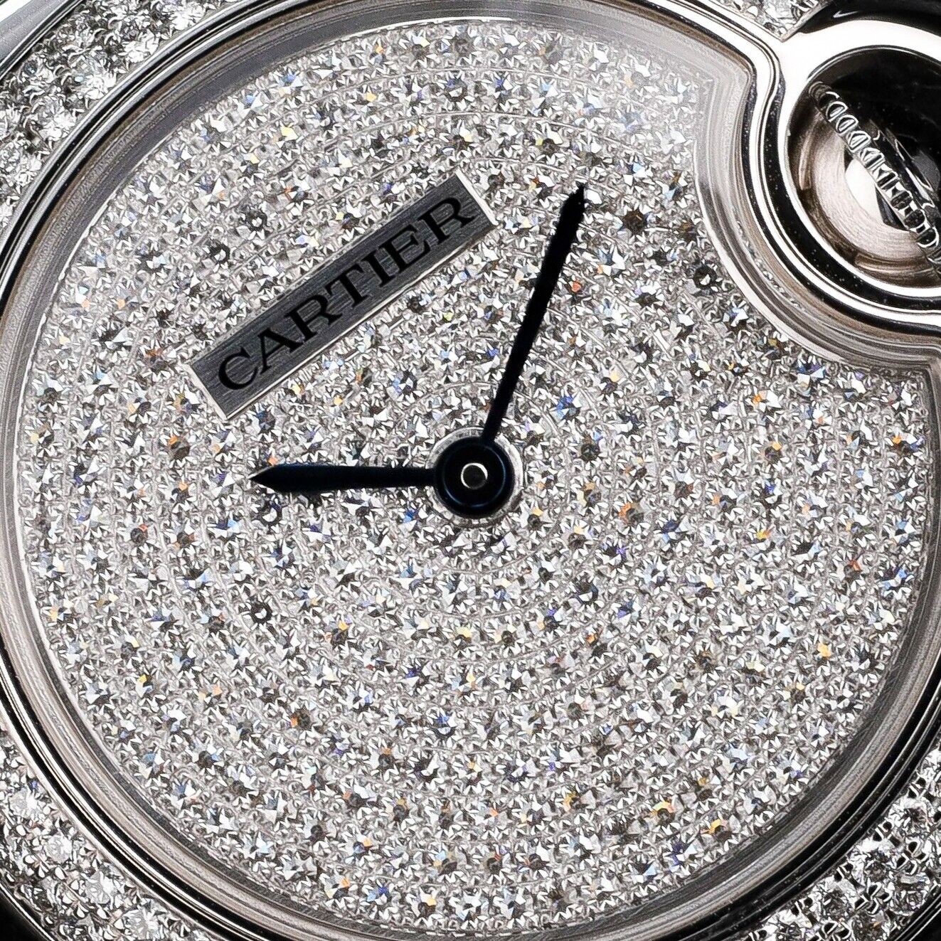 Cartier Ballon Bleu White Gold Pave Dial 33MM -WE902048