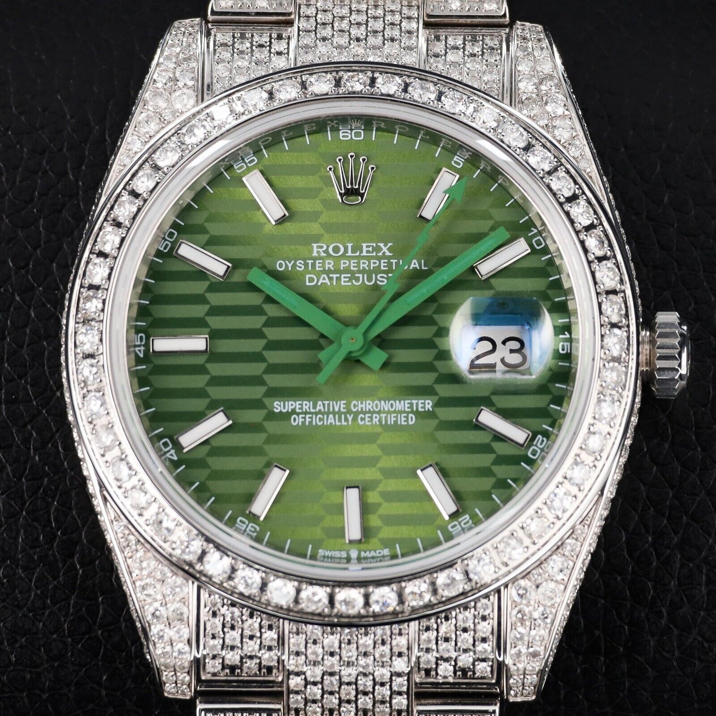 Rolex DateJust Green Dial Bussdown -126300