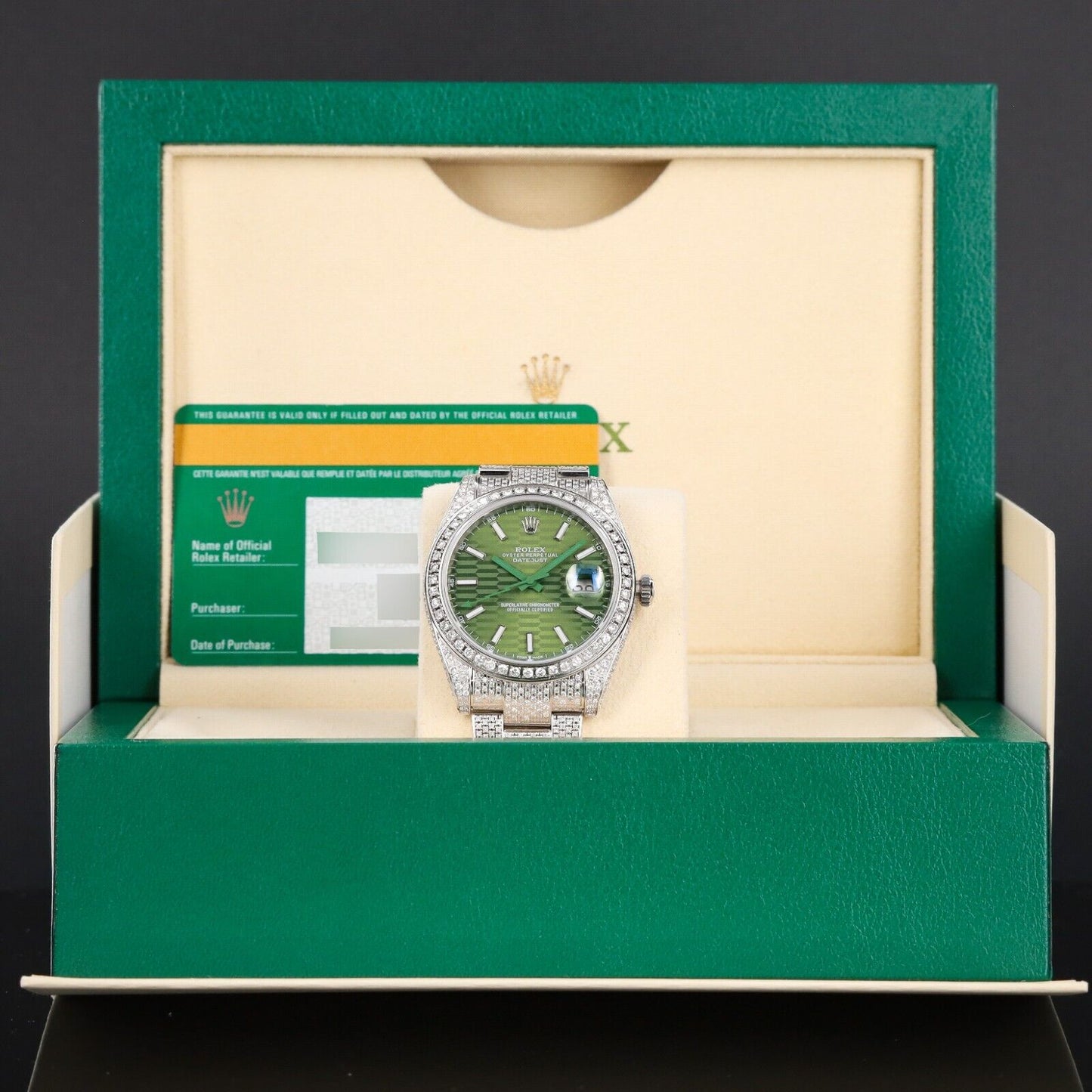 Rolex DateJust Green Dial Bussdown -126300