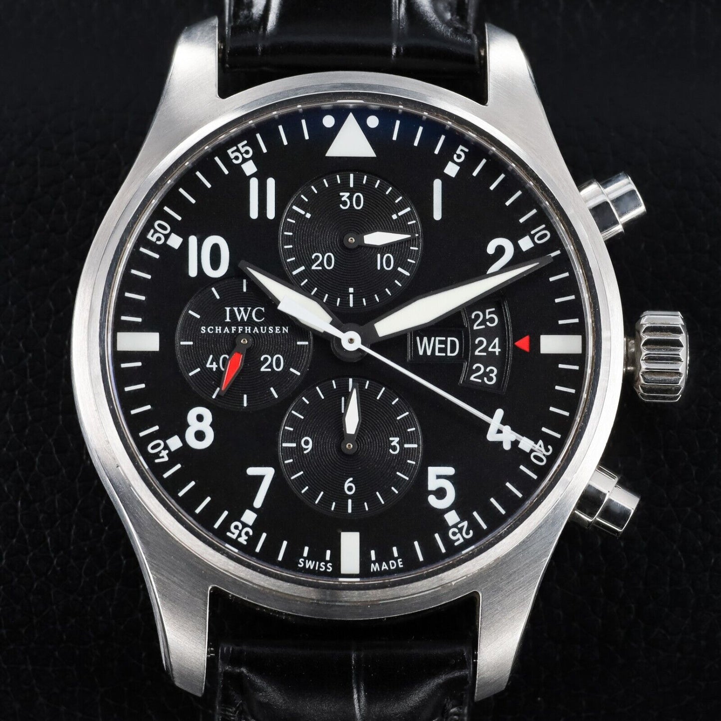 IWC Pilot's Watch Men's Black Watch with Leather Strap - IW377701