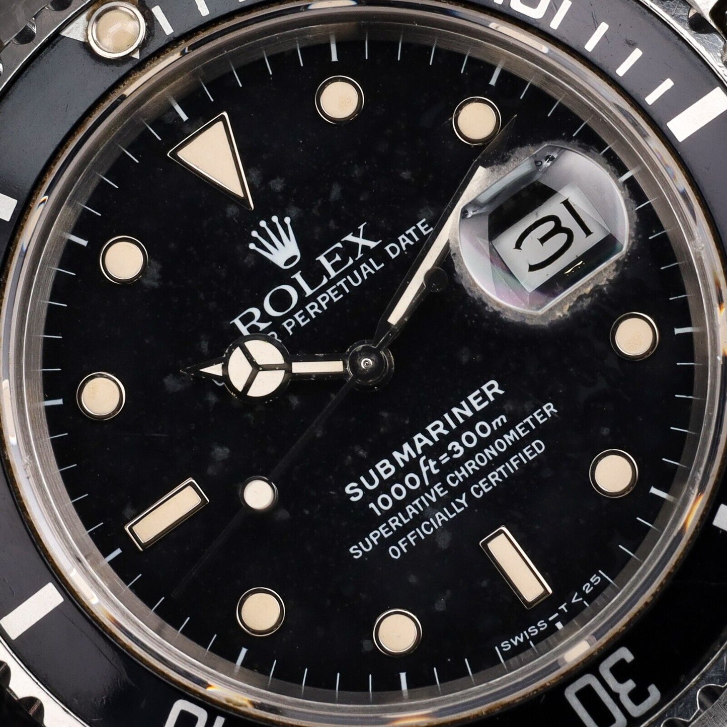 Rolex Submariner Silver Oyster Bracelet with Black Bezel-16800