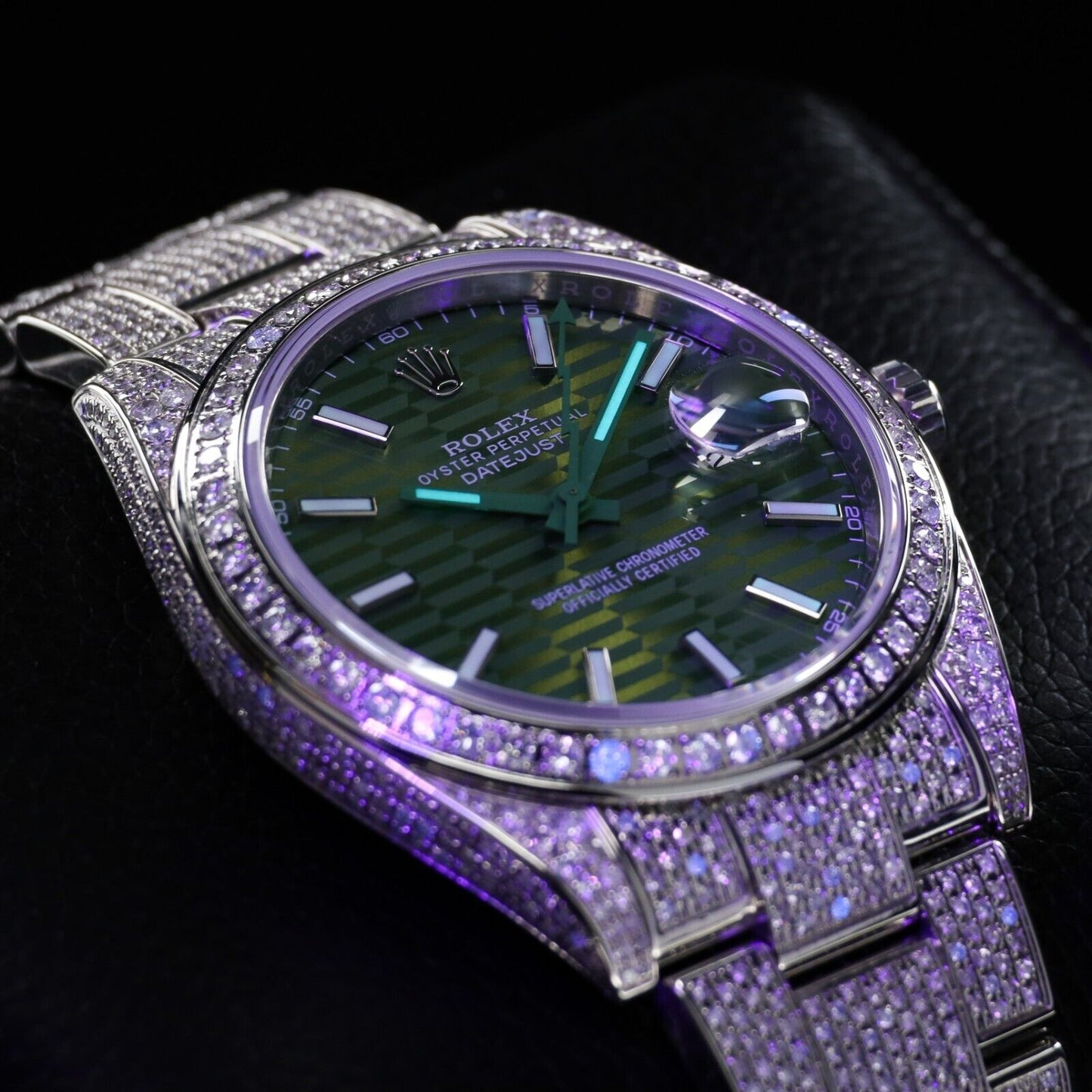 Rolex DateJust Green Dial Bussdown -126300