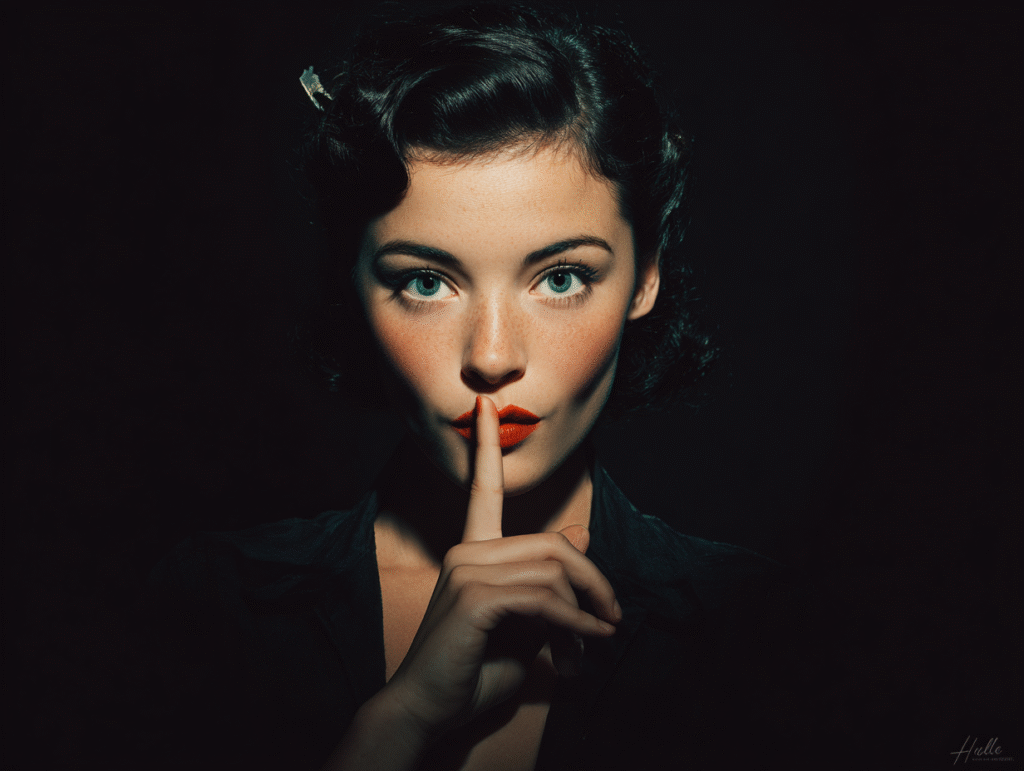 1930s model shhh gesture