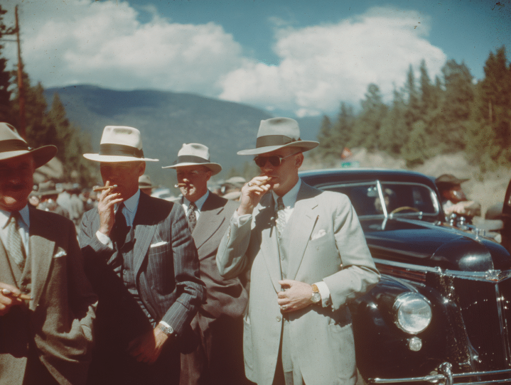 group of men smoking cigars with watches