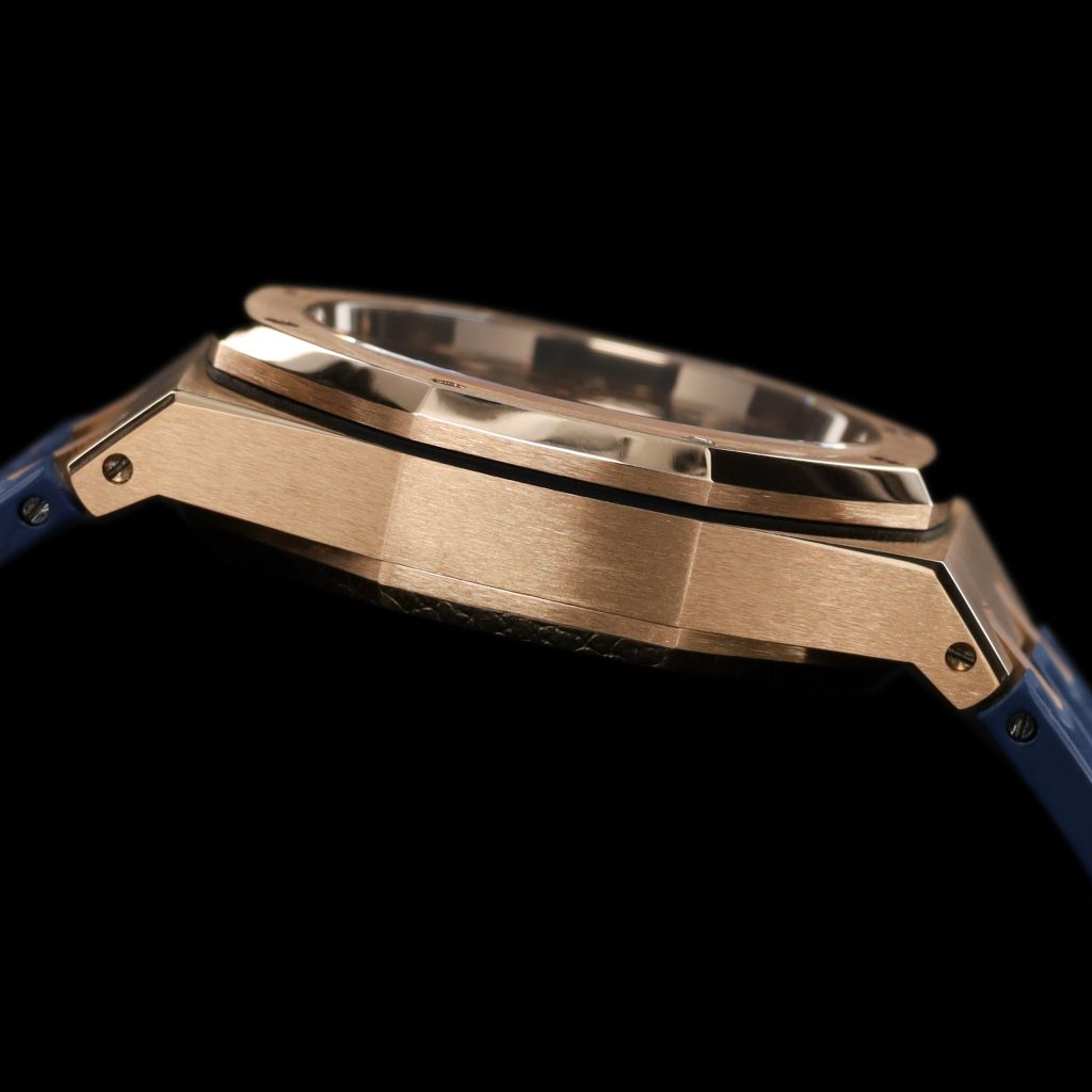 Audemars Piguet Royal Oak Chronograph 41 Rose Gold/Blue/Alligator/open caseback