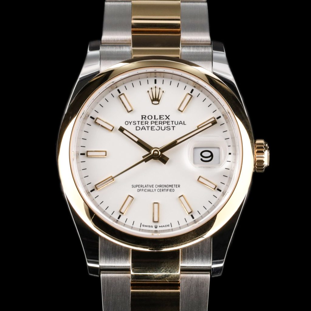 Rolex Datejust 36 Two Tone White Stick