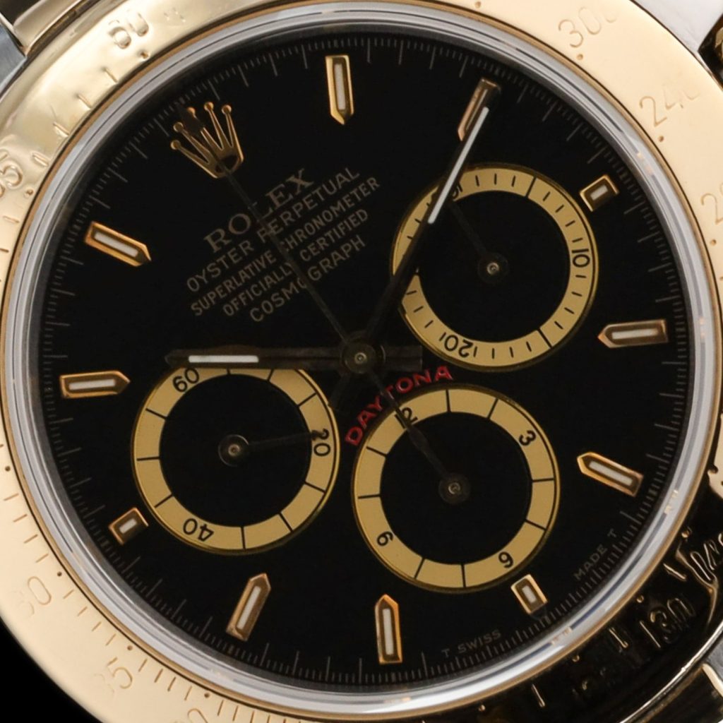 Rolex Daytona Black Dial Two Tone (L Serial) (Serviced and AM Crystal) (MARK ON DIAL)