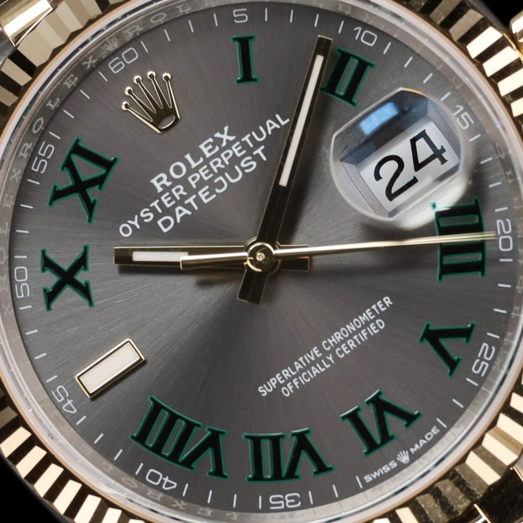 Rolex Datejust 36 36mm Wimbledon Dial Two Tone Yellow Gold