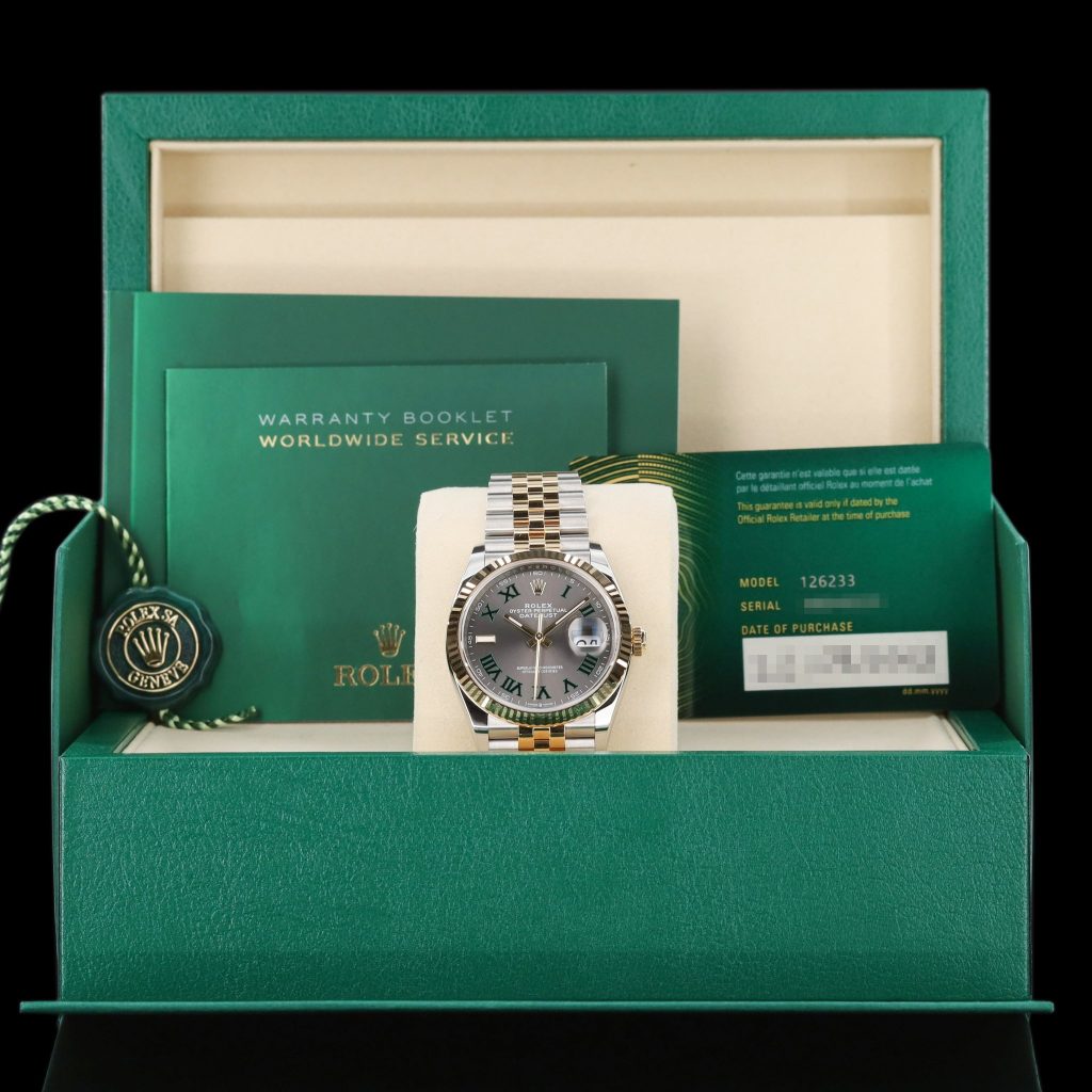 Rolex Datejust 36 36mm Wimbledon Dial Two Tone Yellow Gold