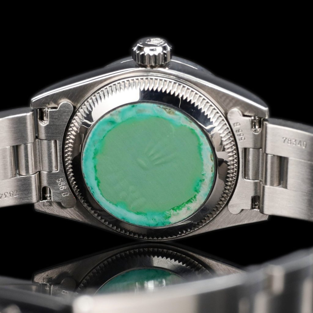 Rolex Oyster Perpetual 26 AM MOP Dial and AM Natural Diamond Bezel Originally Silver Dial