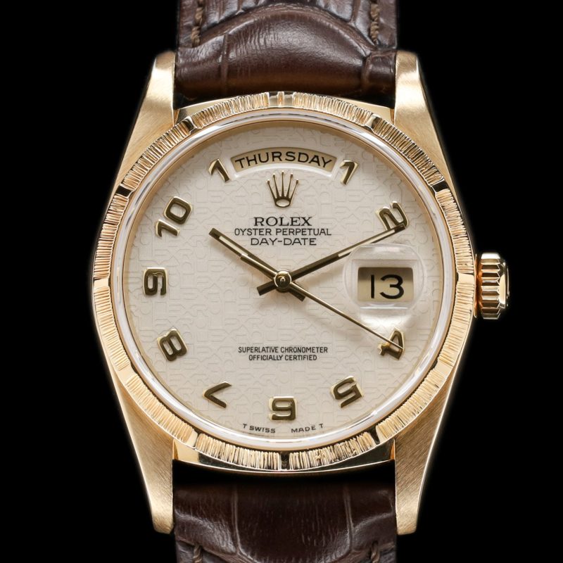 Rolex Day-Date 36 Daydate papers and service card Stretched Bracelet