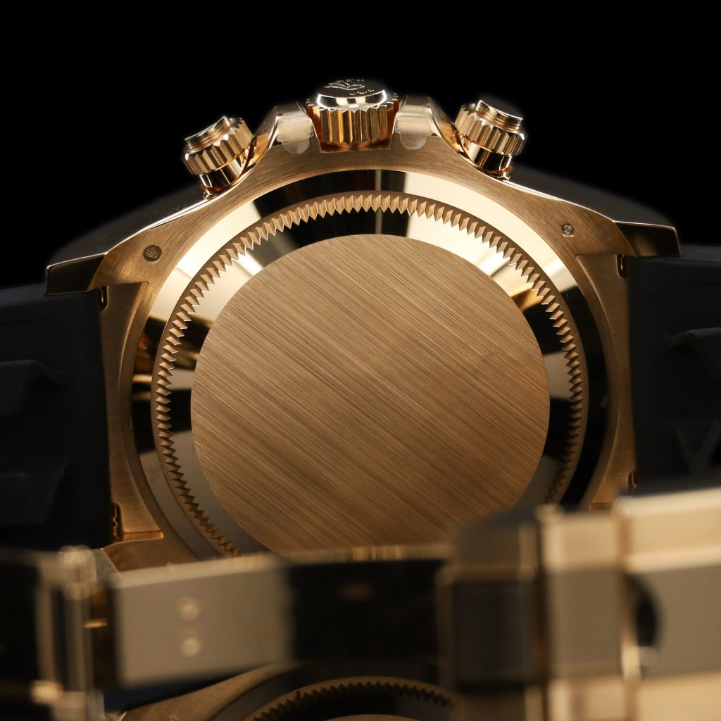 Rolex Daytona Gold Black Dial on Oyster Flex