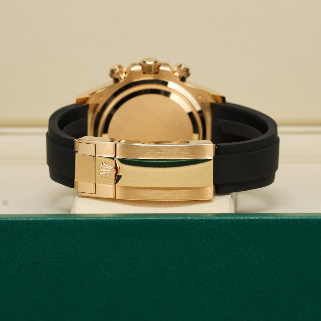 Rolex Daytona Gold Black Dial on Oyster Flex