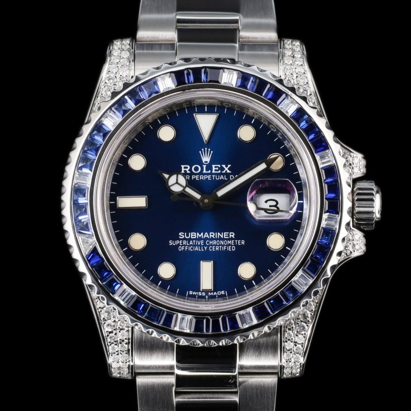 Rolex Submariner Sub Date AM Blue Dial AM Diamond Bezel