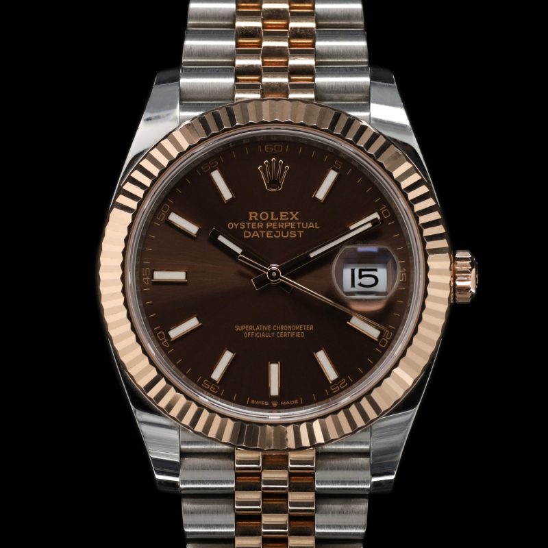 Rolex Datejust 41 Rolesor Everose Fluted / Jubilee / Chocolate