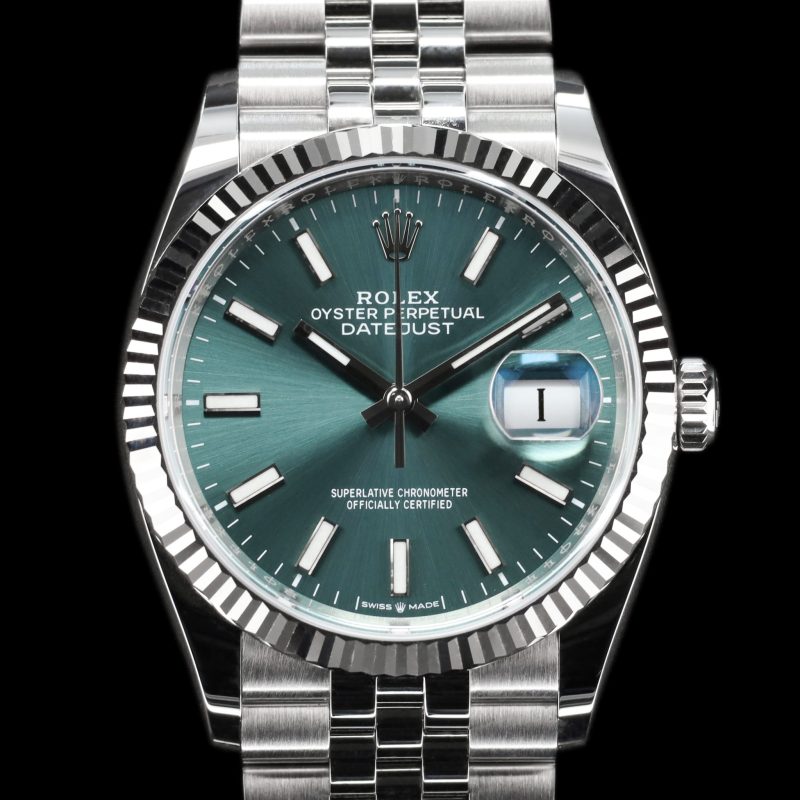 Rolex Datejust 36 Stainless Steel / Fluted / Green / Jubilee