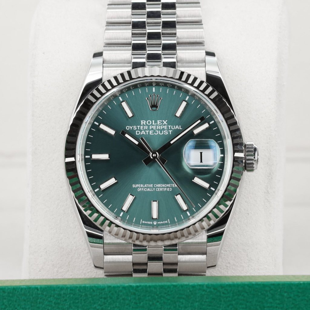 Rolex Datejust 36 Stainless Steel / Fluted / Green / Jubilee