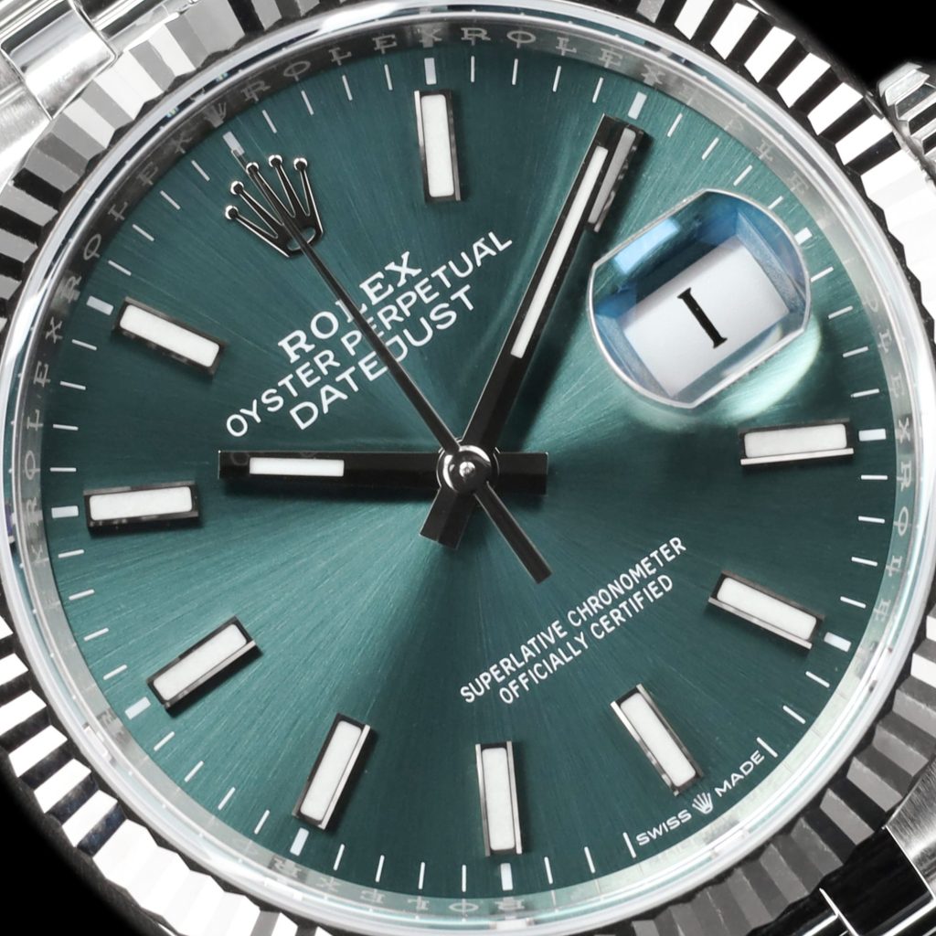 Rolex Datejust 36 Stainless Steel / Fluted / Green / Jubilee
