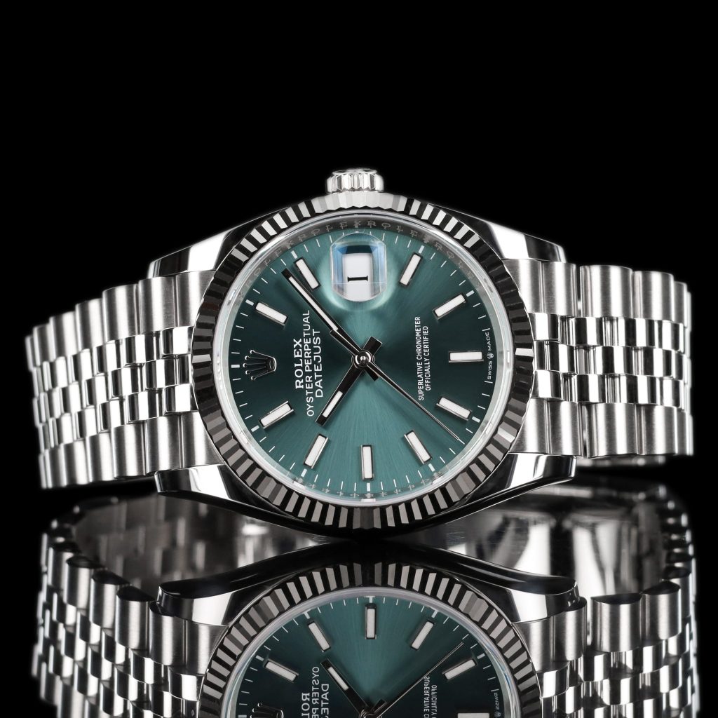 Rolex Datejust 36 Stainless Steel / Fluted / Green / Jubilee