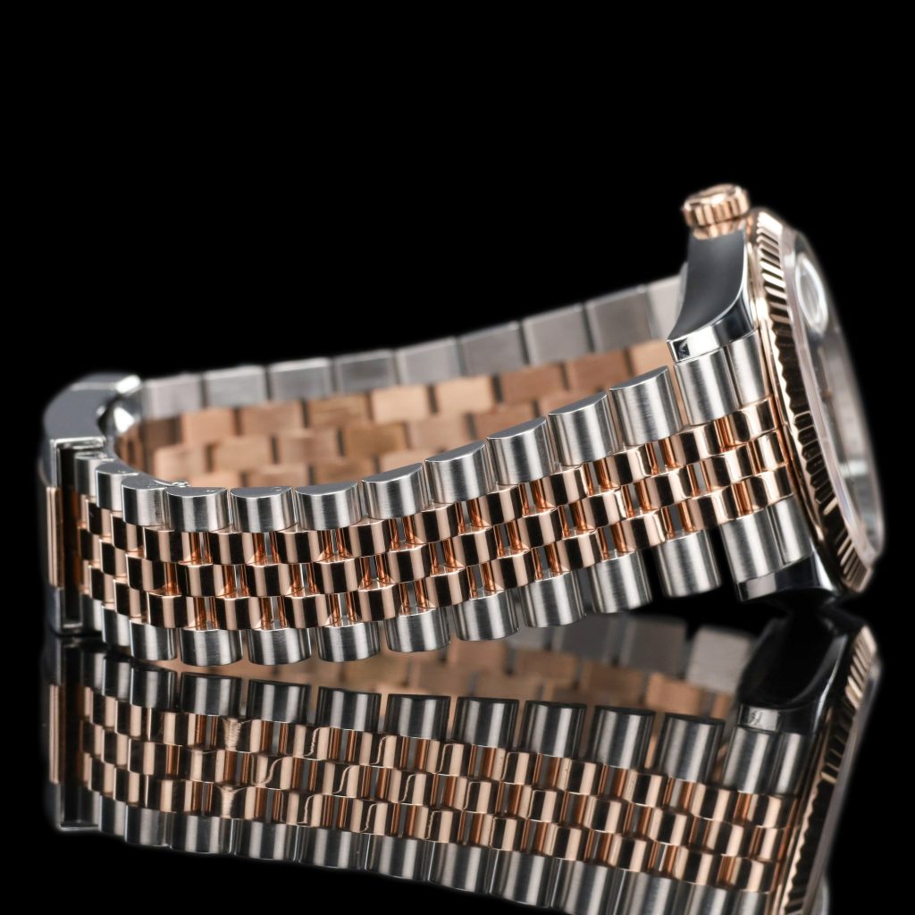 Rolex Datejust 36 Stainless Steel – Everose – Fluted / Slate Roman Diamond / Jubilee