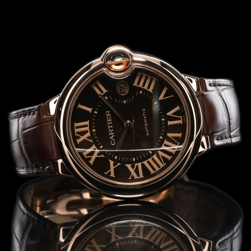 cartier Ballon Bleu 42 Automatic Pink Gold / Chocolate