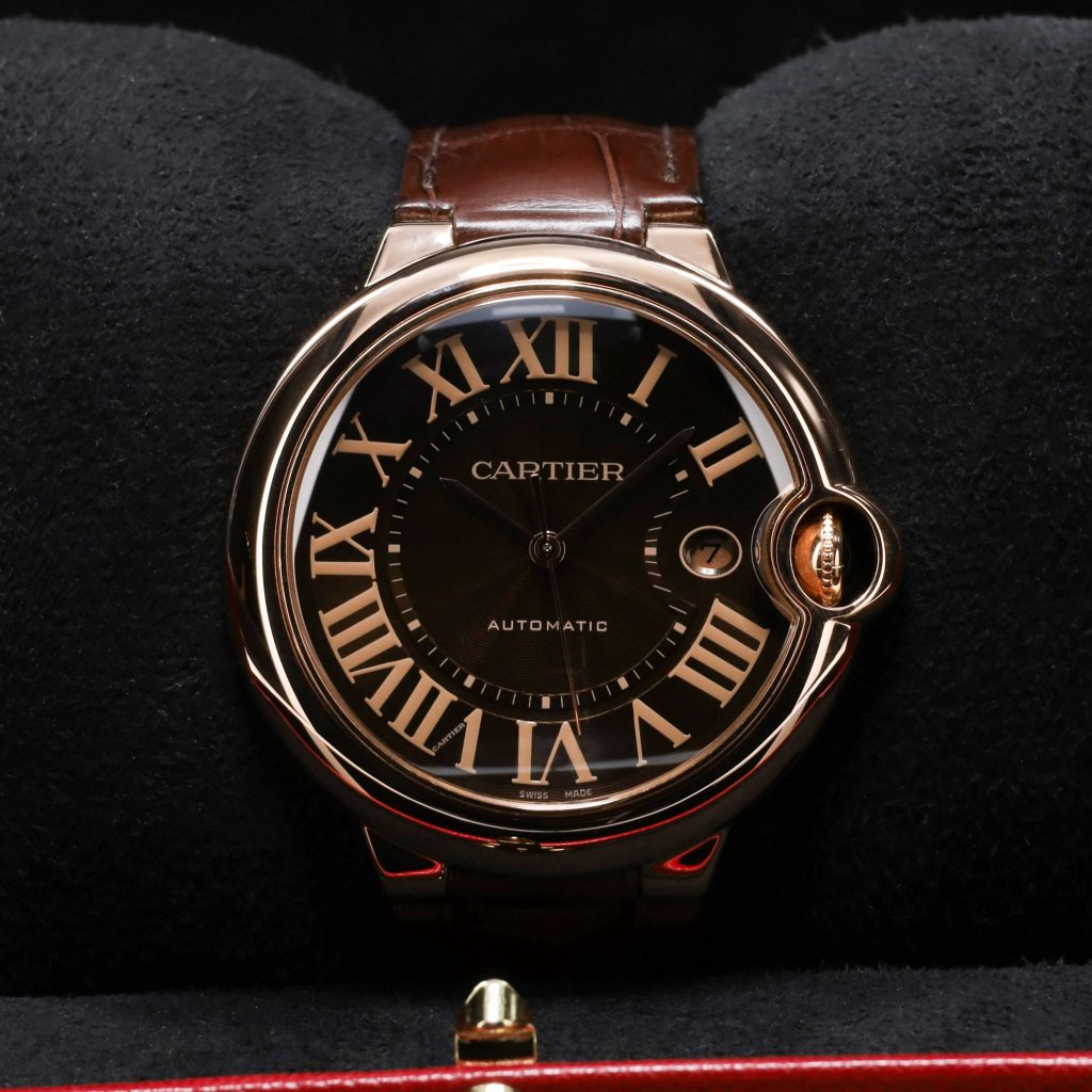 cartier Ballon Bleu 42 Automatic Pink Gold / Chocolate