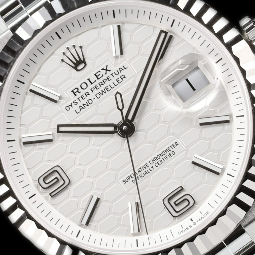 Rolex Land-Dweller Land-Dweller 36 Oystersteel – White Gold / White / Flat Jubilee