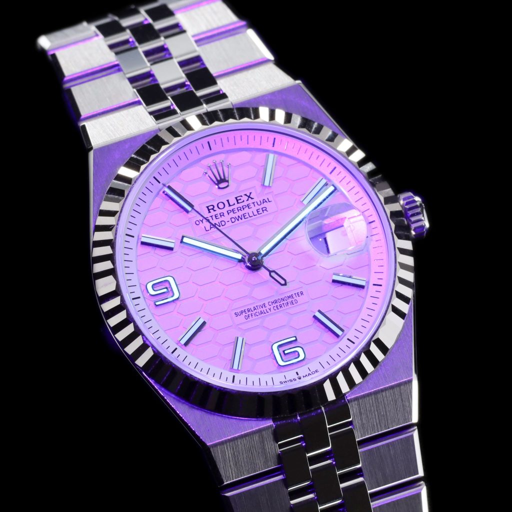 Rolex Land-Dweller Land-Dweller 36 Oystersteel – White Gold / White / Flat Jubilee