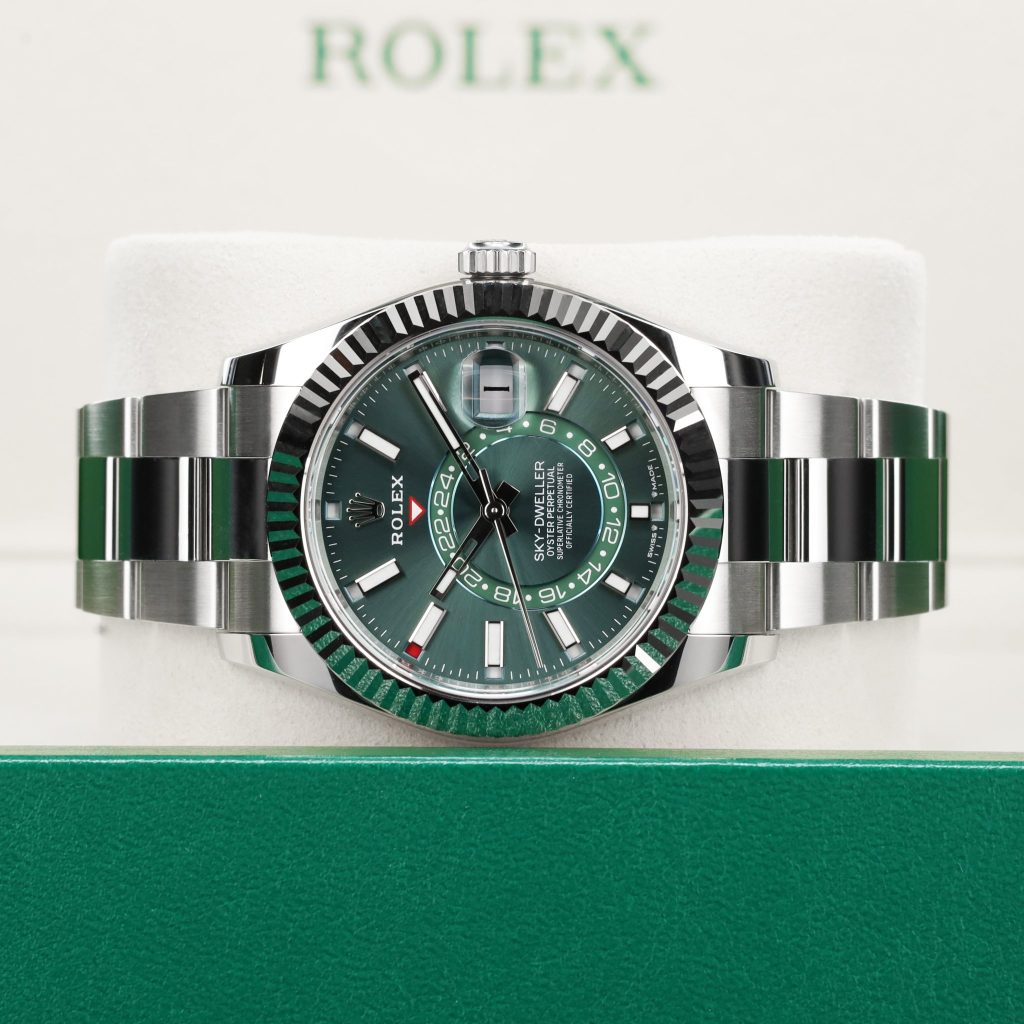 Rolex Sky-Dweller Sky-Dweller Stainless Steel – White Gold / Green / Oyster