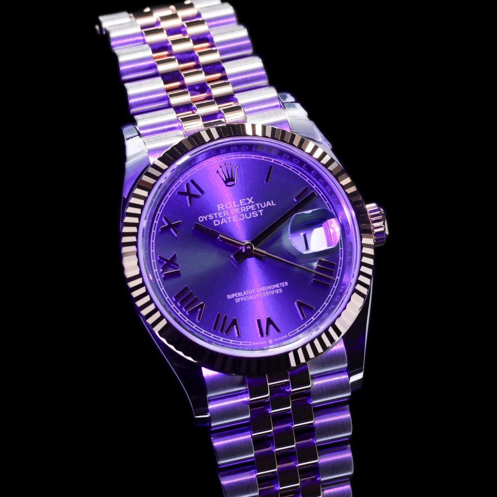 Rolex Datejust 36 Stainless Steel – Everose – Fluted / Slate Roman Diamond / Jubilee