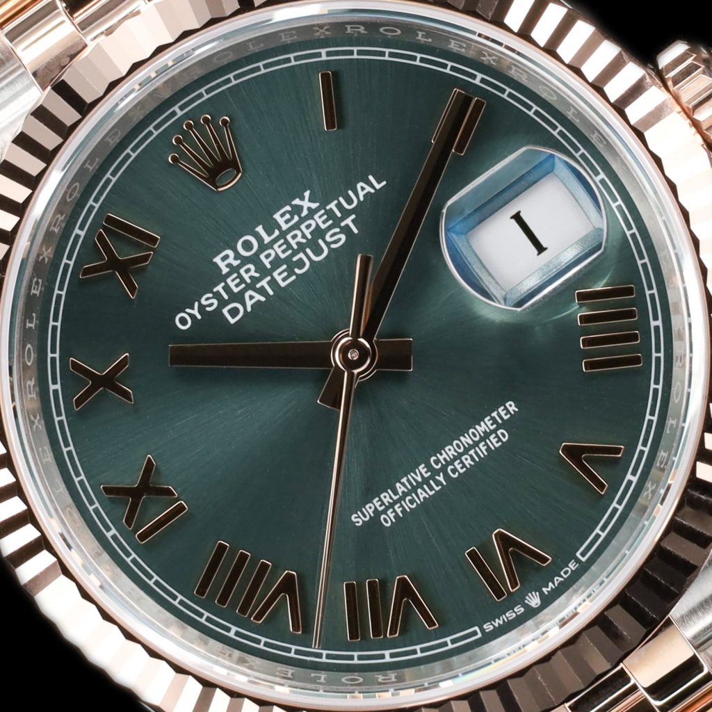 Rolex Datejust 36 Stainless Steel – Everose – Fluted / Slate Roman Diamond / Jubilee