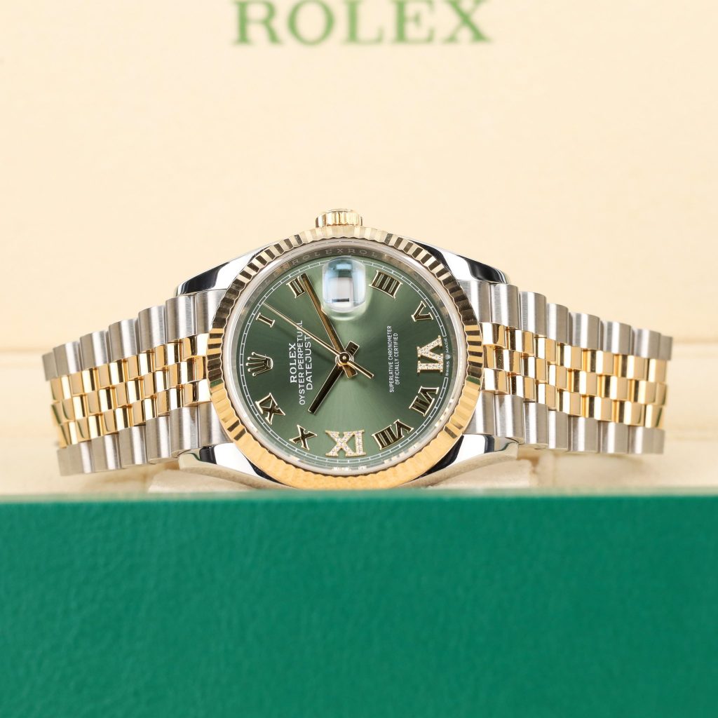 Rolex Datejust 36 Stainless Steel – Yellow Gold – Fluted / Olive Roman Diamond / Jubilee