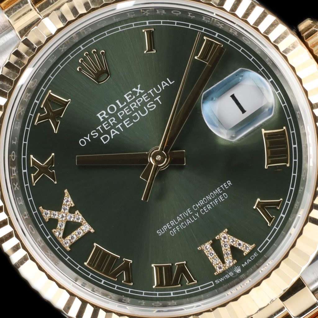 Rolex Datejust 36 Stainless Steel – Yellow Gold – Fluted / Olive Roman Diamond / Jubilee