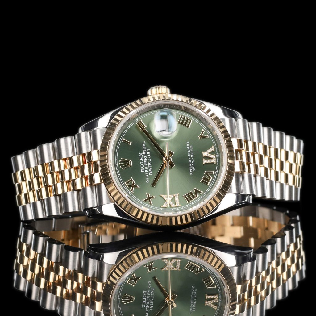 Rolex Datejust 36 Stainless Steel – Yellow Gold – Fluted / Olive Roman Diamond / Jubilee