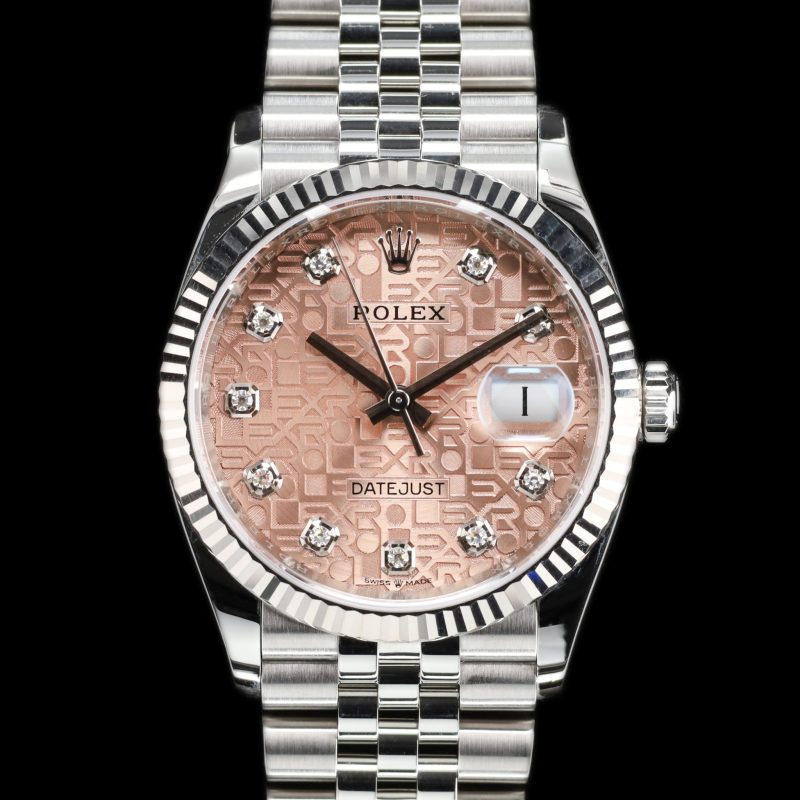 Rolex Datejust 36 Stainless Steel / Fluted / Pink Jubilee / Jubilee