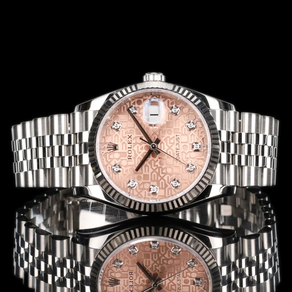 Rolex Datejust 36 Stainless Steel / Fluted / Pink Jubilee / Jubilee