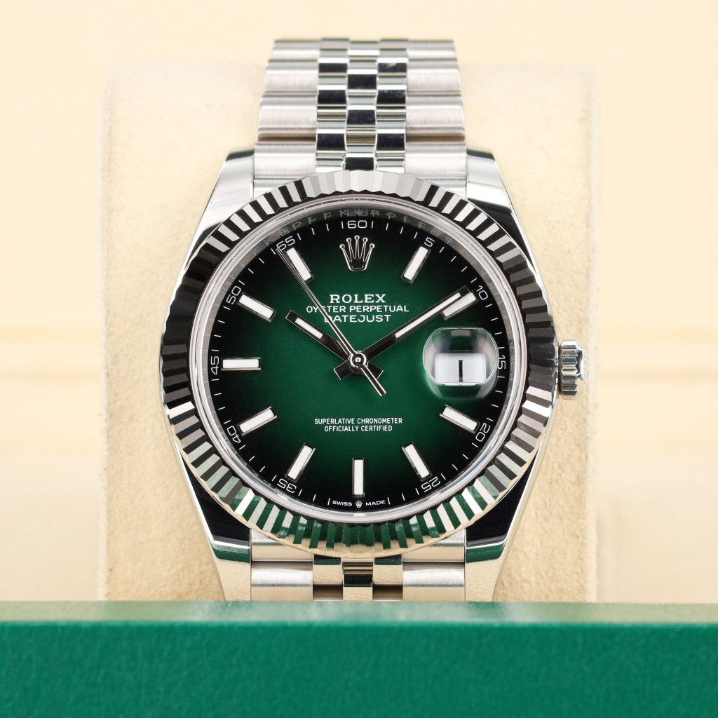 Rolex Datejust 41 Stainless Steel – Fluted / Green Ombré / Jubilee