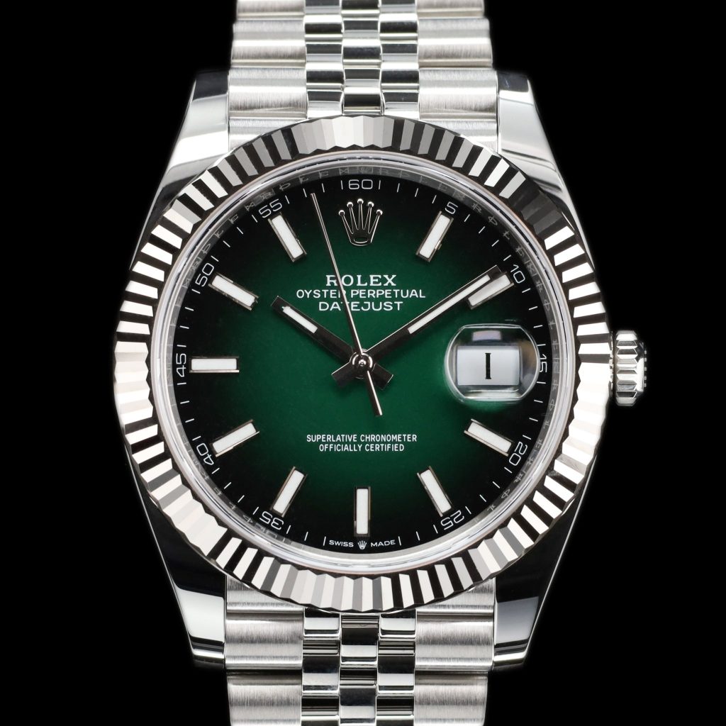 Rolex Datejust 41 Stainless Steel – Fluted / Green Ombré / Jubilee
