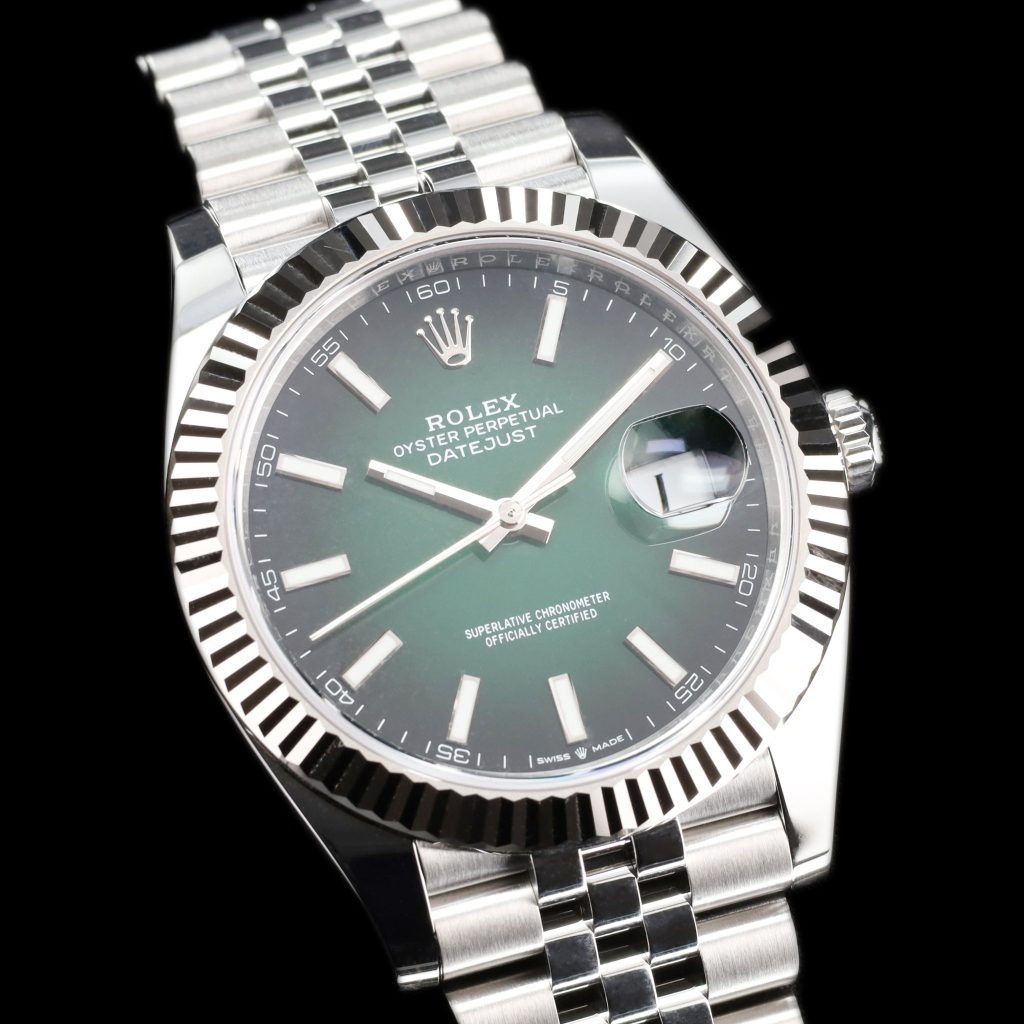 Rolex Datejust 41 Stainless Steel – Fluted / Green Ombré / Jubilee